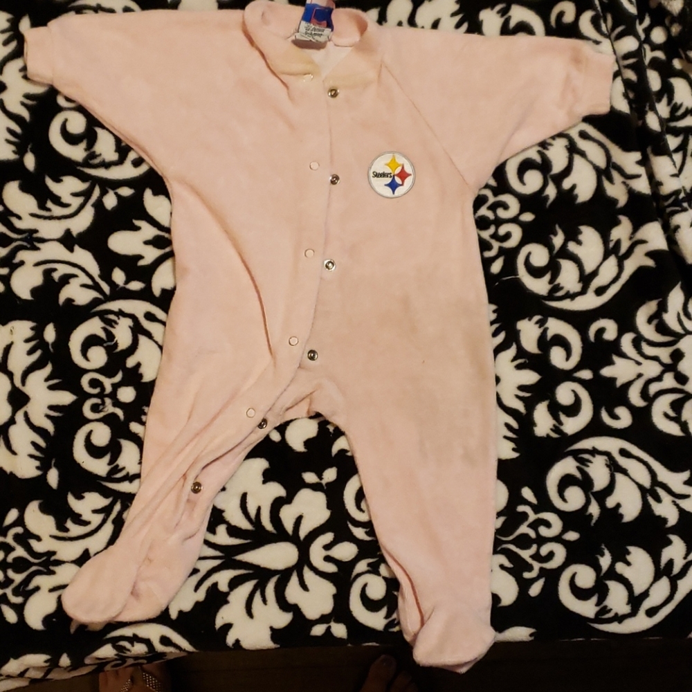 STEELERS infant onesie with foot pajamas